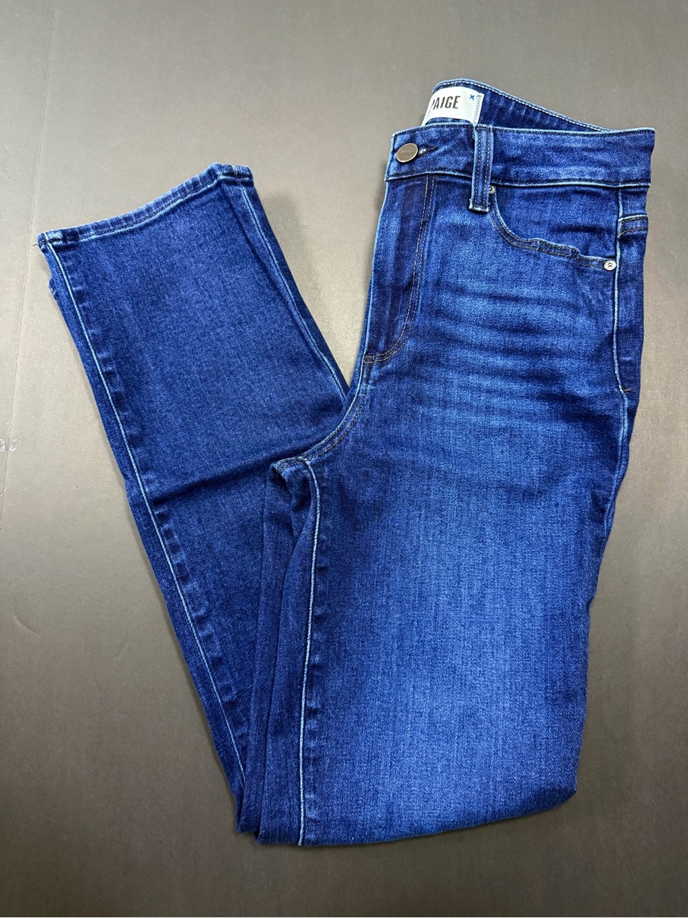 PAIGE Cindy High Rise Straight Leg Jeans Dark Wash Size 28